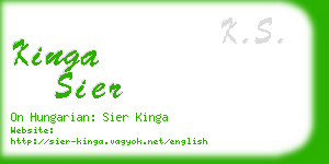 kinga sier business card